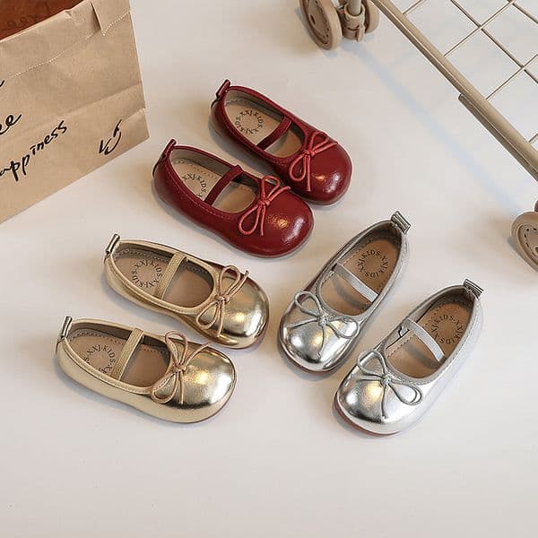 luxury toddler shoes designer baby girls shoes size 2330 box packaging kids shoe bow toe design infant walking shoe