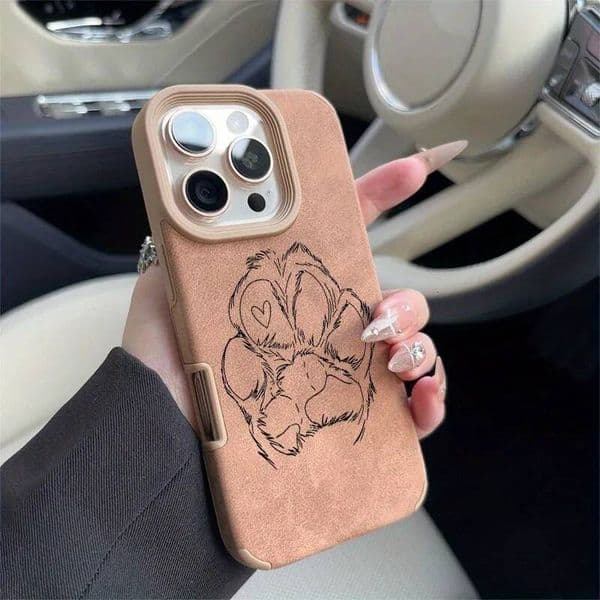 Claw Heart Design Cover Phone For iPhone 17 15 14 13 12 11 Pro Max 16 7 8 Plus XS X XR Imitation Leather Case