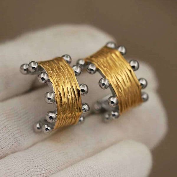 Classic 316L Stainless Steel Metal C Shaped Stud for Women Fashion Brand Jewelry Vintage Geometric Earrings