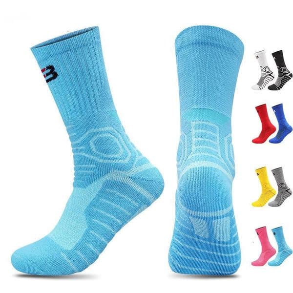 5Pairs Professional Practical Basketball Socks Men, Autumn And Winter Thickened Towel Bottom Mid-Calf Running Socks, High-Top Elite Socks, Long Tube Sports Socks