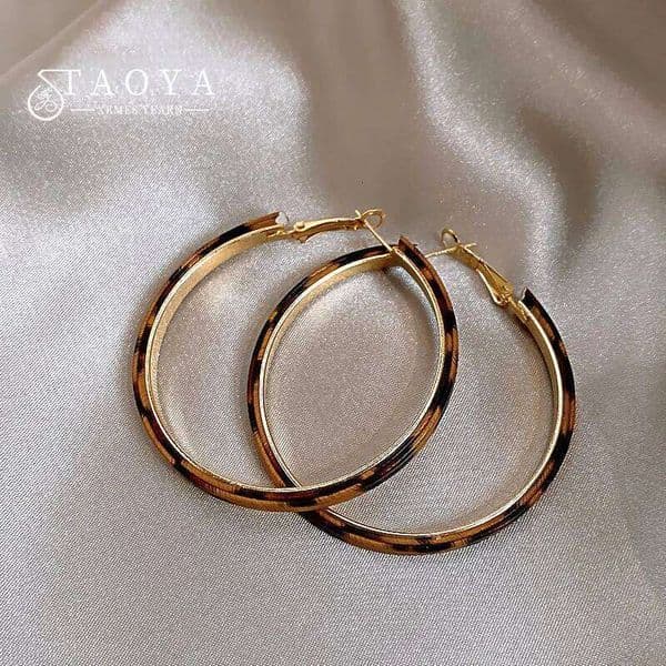Christmas Party Accessories Artificial Leather Leopard Pattern Metal Earrings European American Exaggerated For Women Jewelry