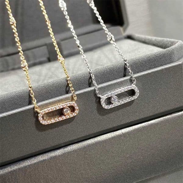 Necklaces gold Luxury Necklace Designer Chain Women diamond Pendant Iced Out Accessories Single Fully Pav Gold Plated Zircon Fashion Clavicle Chain Gift