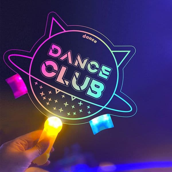 Custom Kpop light stick fluorescent acrylic fan for dance clubs and Christmas concert parties