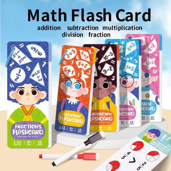 Children's number calculation card, elementary school students' math addition and subtraction multiplication table, score learning flash card teaching tool