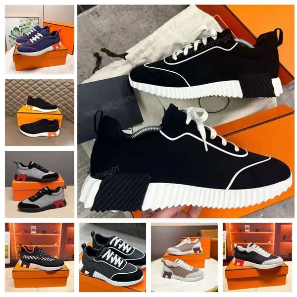 Bouncing Sneakers Designer Suede Casual Shoes Trainers Breathable Patchwork Mesh Running Shoe Men Bounce Sneaker Women Sneaker Non-Slip Rubber Sole Flat Trainer