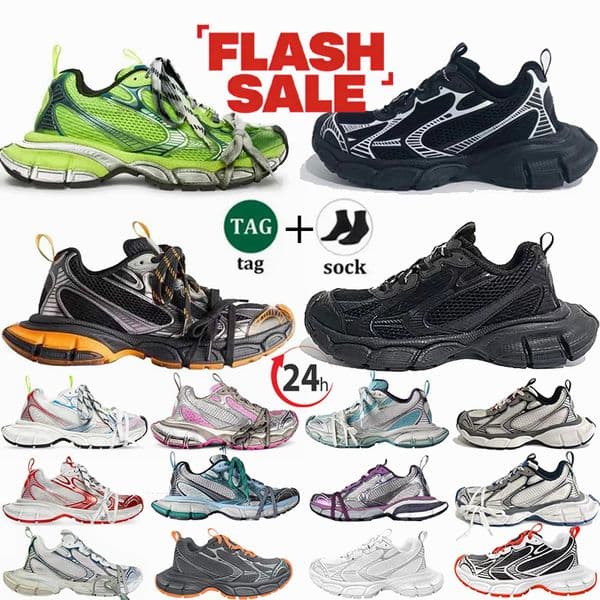 3xl designer runner shoes dress tracks ba Paris luxury 3XL Black Mesh White Multicolor Fuchsia Pink beige Breathable tracks leather trainers size 35-46