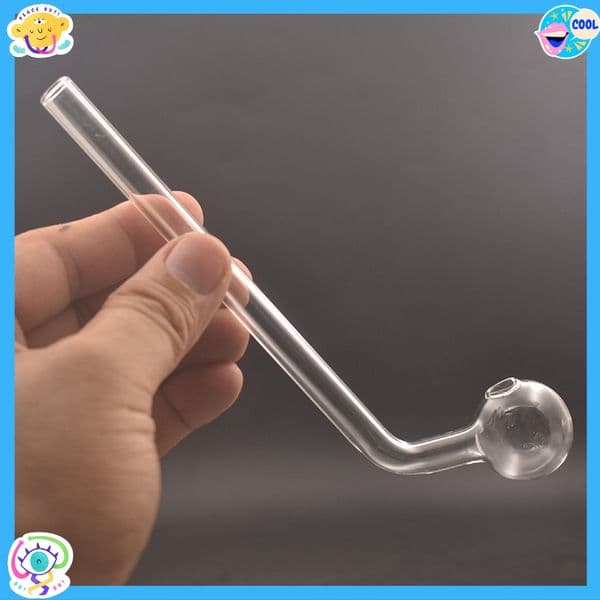 Wholesale mini big 17cm thick heady Clear glass oil burner pipe Big ball 30mm Straw Tube hand pipes for smoking