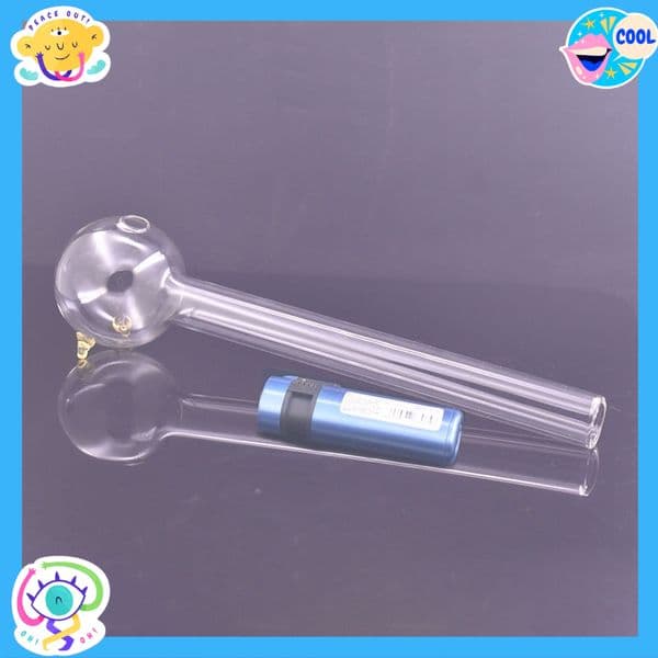 Big 20cm thich heady glass oil burner pipe Big 50mm ball Straw Tube hand pipes for smoking with colorful balanced dot