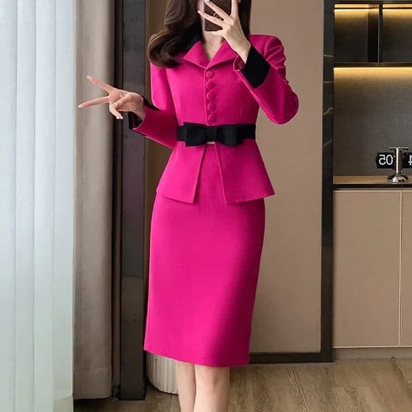Womens Tweed Suit Spring Season n Sensibility Cropped Western Style Clothes 2Piece Set Petite Skirt Jacket 250618