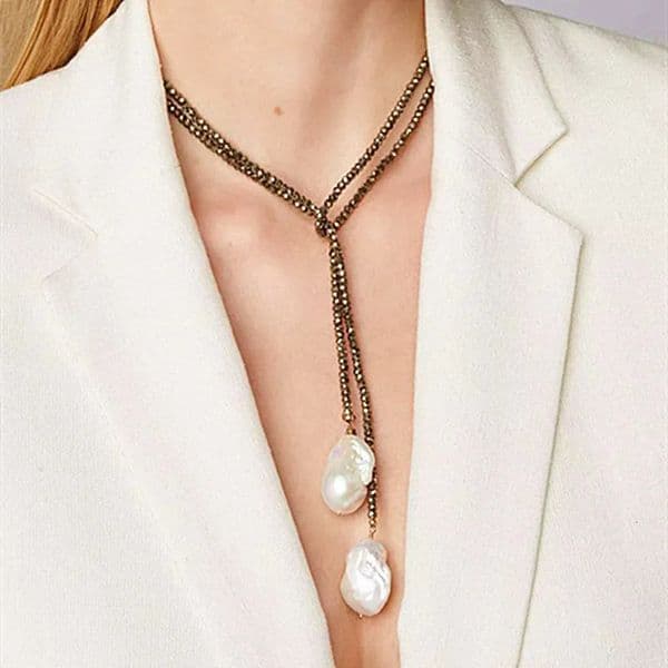Trendy Baroque Natural Freshwater Pearl Necklace 3Mm Crystal Beaded Women Necklace Fashion Jewelry Manufacturer Wholesale 250626