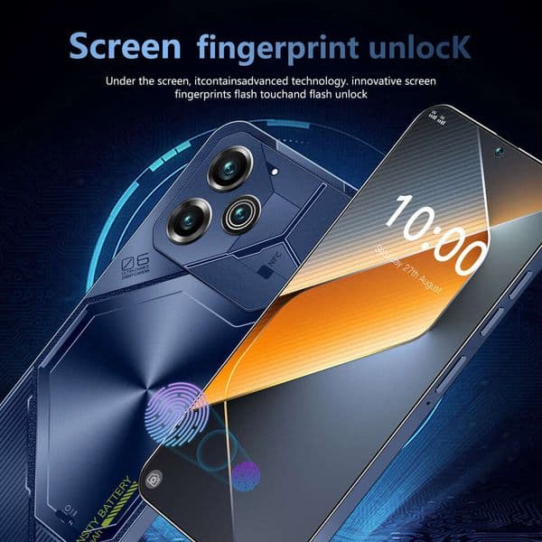 Hot Pova6 Pro Phone 16+1T Android 8.1 Perforated Screen Cell Phones Unlock Toubags Screen Phone Androids Camera Telephone HD Display Face Recognition