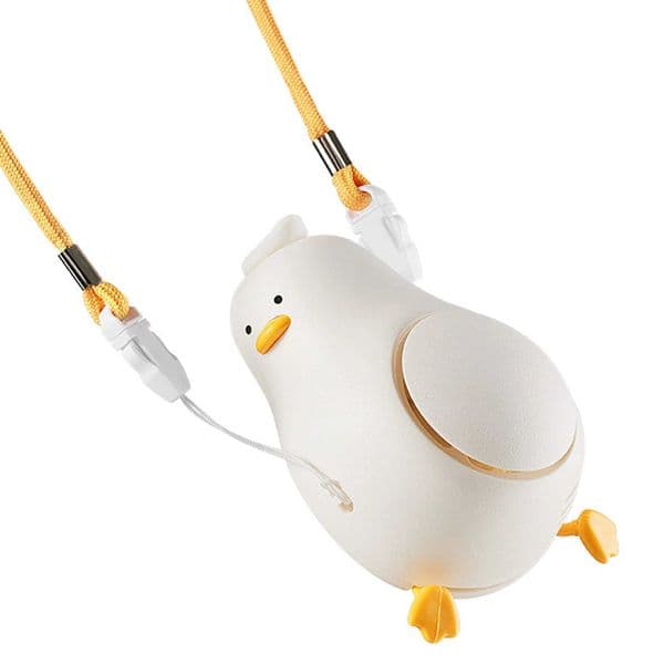 Lying Duck Table Fan with Lanyard 800mAh 5W Halter Fan Type-c Charging Bladeless 3-speed Adjustment Mute for Home Office XJ250702