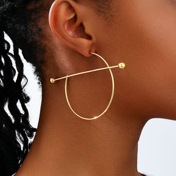 Fashion Personality Ladies' Jewelry Earrings Creative Trendy Exaggerated Metal Hoop Circle Designer Earrings Needle Piercing Women's Earrings Street Style