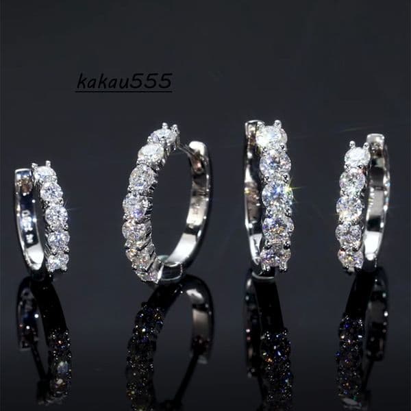 Moissanite Hoop S925 Sterling Silver Women Men Wedding Jewelry Gifts D VVS1 Lab Diamond 14K White Gold Plated Huggies Earrings