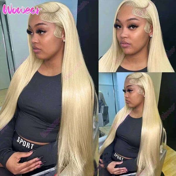 Wowear 13x6 Hd Transparent 613 Blonde Frontal 13x4 30 Inch Brazilian Straight Lace Front Human Hair Wigs