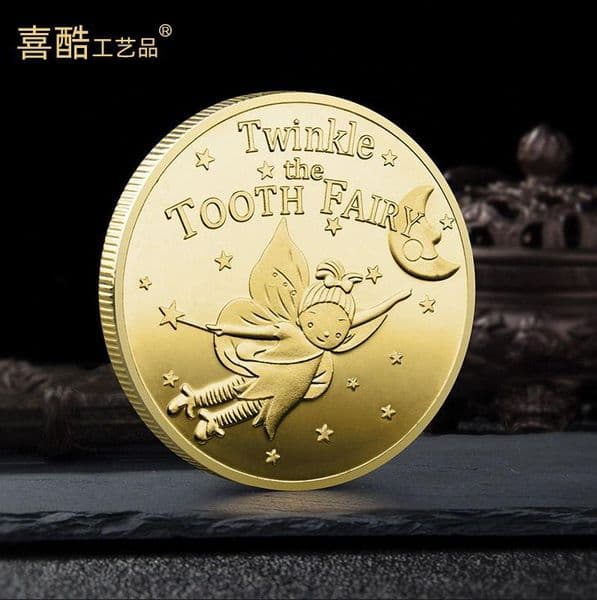 Arts and Crafts Tooth Fairy Gold commemorative coin Children's Tooth Replacement Commemorative Gift