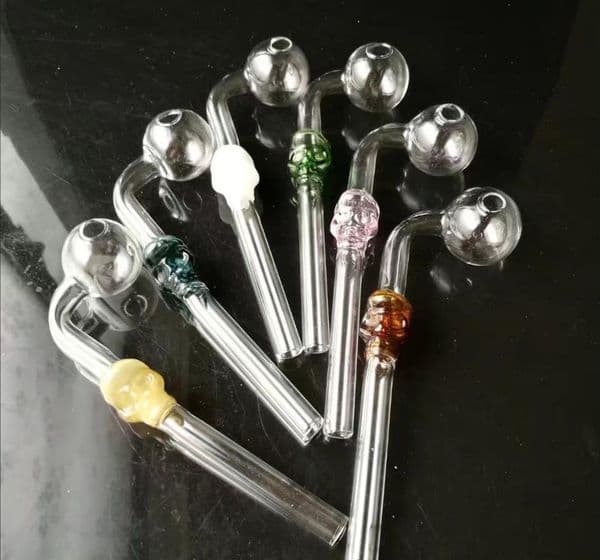 Smoking Pipes Skull bone long curved pot luck ,Wholesale Bongs Oil Burner Pipes Water Pipes Glass