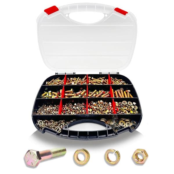 778PCS Haespot High-Strength Heavy Duty Bolt and Nut Assortment Kit, 8.8 Grade Alloy Steel Material, M6-M10 Metric Sizes, Suitable for Automotive, Motorcycle Repair