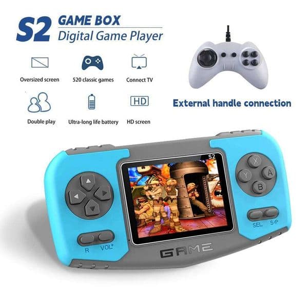 S2 Portable Handheld 4.0'' Screen Video Retro Game Console Built-in 520+ Games Support Doubles Player
