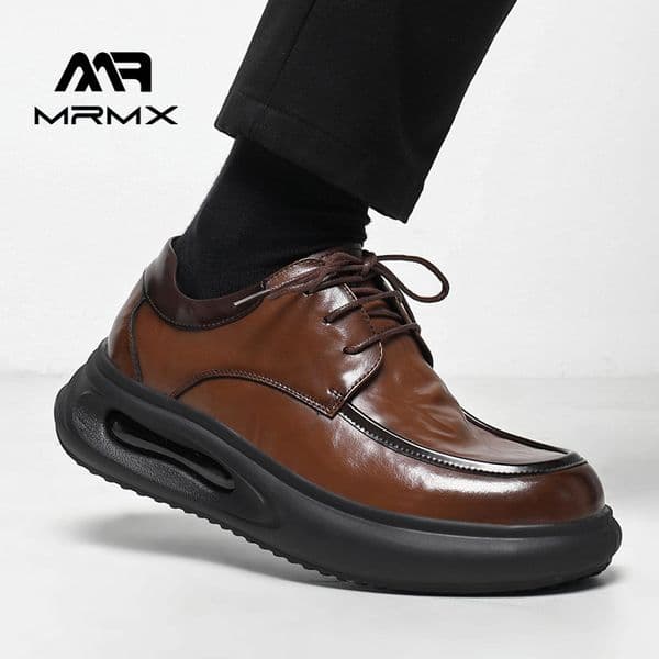 Designer Shoes Men's Leather Business Casual Versatile Thick Sole Height Increasing Shock Absorbing Slip-On Wedding Groom Boots