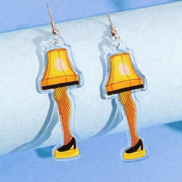 20241pcs Creative and Interesting Acrylic Foot Lamp Hanging Earrings, Mother's Day, Birthday Christmas Gift