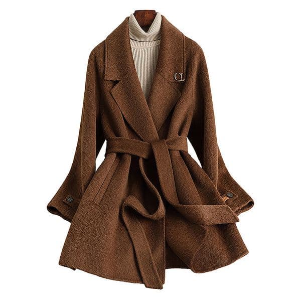 D6343 Autumn and winter new small size medium and long high-end light luxury style woolen coat for women