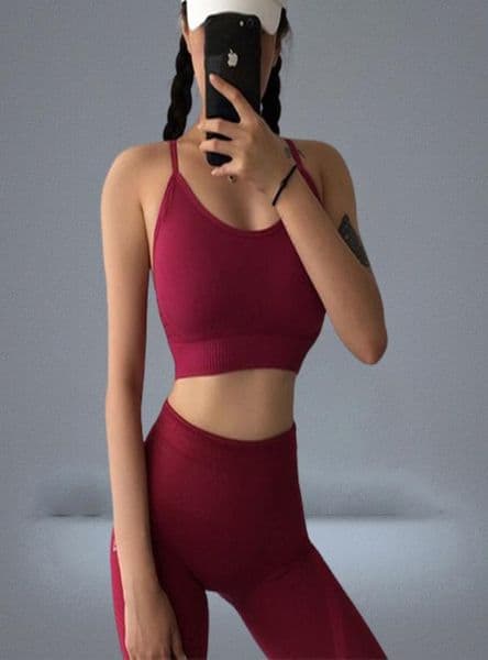 Womens 2 Piece Outfit Yoga Sport Workout Set Plus Size Clothes For Women Sports Bra And Seamless Gym Leggings Sets Activewear9918661