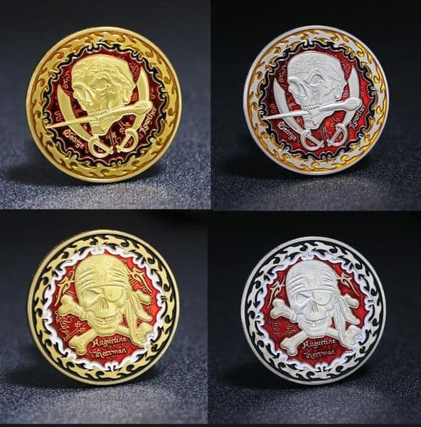 Arts and Crafts Gustin Herman commemorative coin Pirate Skull Flag coin