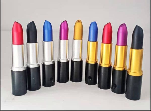 Smoking Pipes Aluminum Women's Colorful Lipstick Pipe Free Portable Cigarette Holder