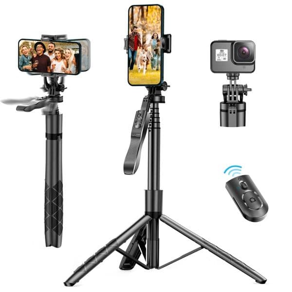 L16 1570mm Wireless Selfie Stick Tripod Stand Foldable Monopod for Gopro Action Cameras Smartphones Balance Steady Shooting Live