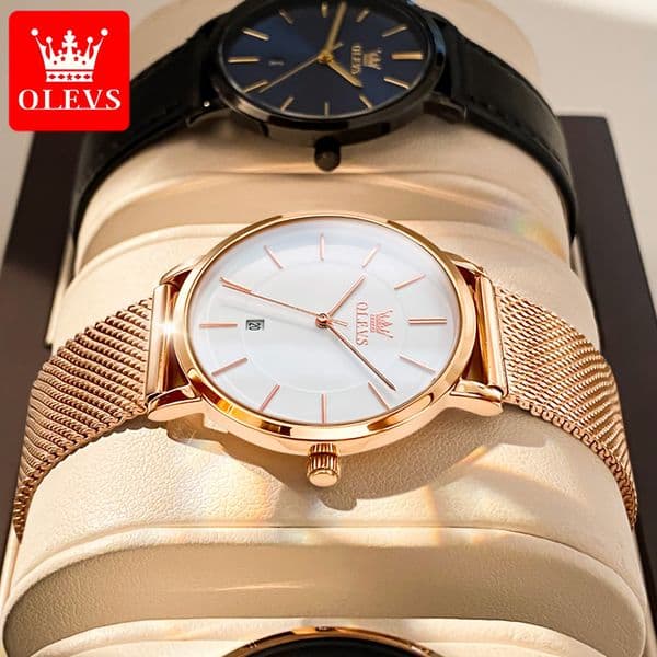 OLEVS 5869 Ultra thin Women's Quartz Watch High quality Rose Gold Stainless Steel Waterproof Watch Top Luxury Brand Women Watch