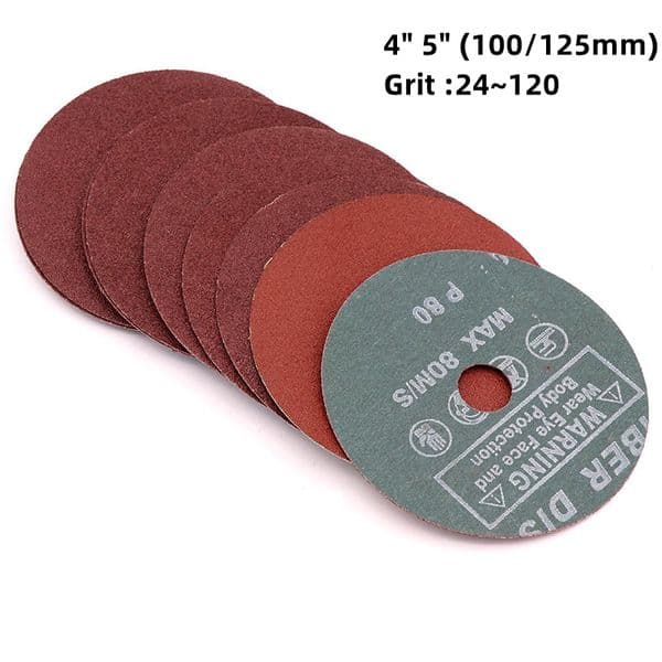 5Ps Steel Grinding Sandpaper Sanding Discs 4" 5" 100/125mm 24~120 Grit Diamond Polishing Grind Sander Wheel For Angle Grinder