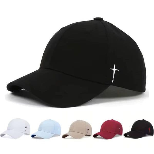 Unisex Simple Cross Embroidery Baseball Caps Spring and Autumn Outdoor Adjustable Casual Hats Sunscreen Hat ddmythur