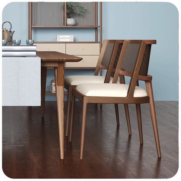 Design Dining Chairs Kitchen Cafe Rattan Luxury Wooden Chairs Nordic Mid-century Sillas Para Comedor Dresser Home Furniture