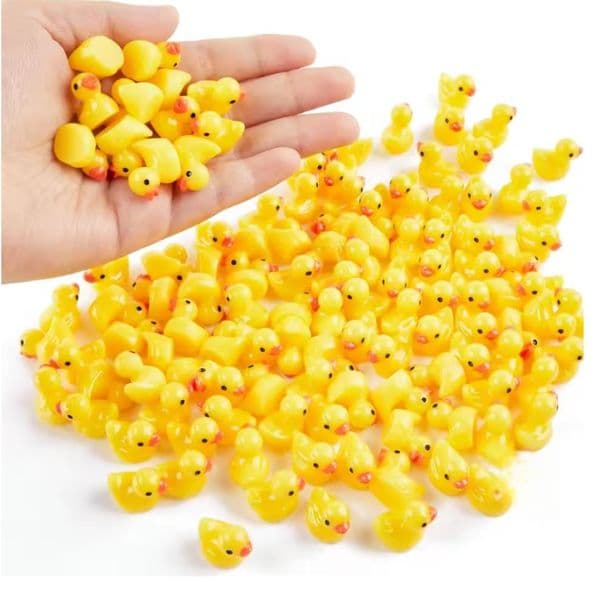 Mini Resin Ducks Tiny Duck Miniature Figures Bulk Little Duck Charms for Party, DIY Micro Landscape Decorations