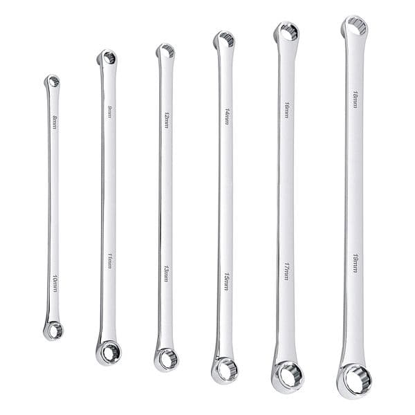 EZARC Extra Long Double Ring Box End Spanner 1Pcs Aviation Wrench Power Less Effort Metric 8-10 9-11 12-13 14-15 16-17 18-19mm