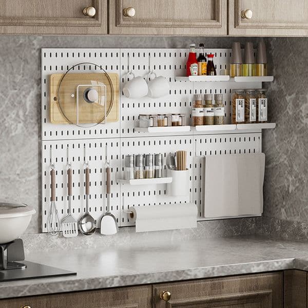 Hole Board Free Punching Wall Shelf Multi-function Storage Display Shelf Free Punching Hook Accessories Hanging Plate DIY