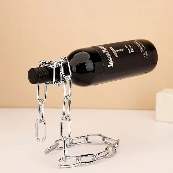 Iron Chain Wine Rack Creative Simple Wine Bottle Holder Magical Whisky Display Stand Home Kitchen Decorative Crafts Ideal Gifts
