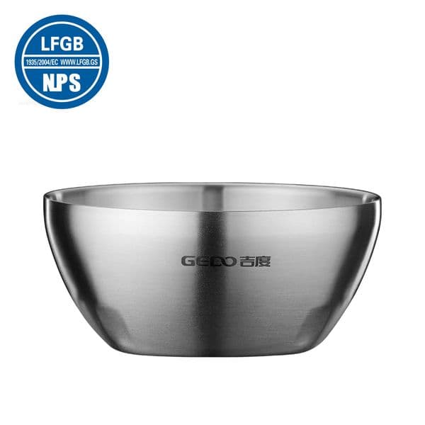 LFGB Certification Pure 304 Stainless Steel Baby Bowl Fall Resistant Kid Cutlery Heat Insulation Tableware Warm Keep Dinnerware