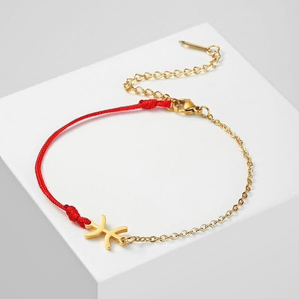 Unift Luck Zodiac Sign Bracelet for Women Constellation Pisces Aries Taurus Stainless Steel Astrology Jewelry Trendy Wholesale