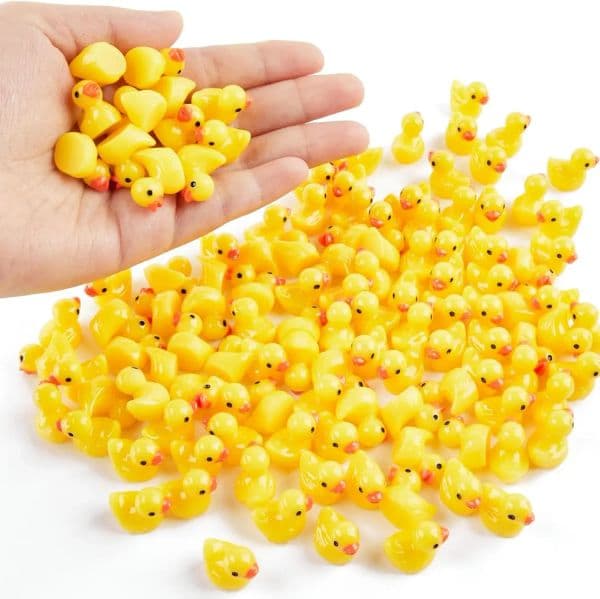 100/200PCS Mini Resin Ducks - Tiny Duck Ornaments for Fairy Garden & Party Decor, Cute Micro Landscape DIY Craft, Bulk Charm