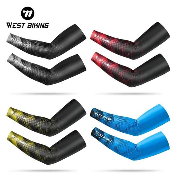 WEST BIKING Cycling Arm Sleeves Ice Fabric Anti-UV Sunscreen Running Cycling Sleeve Outdoor Sport Cycling Arm Warmers Men Women