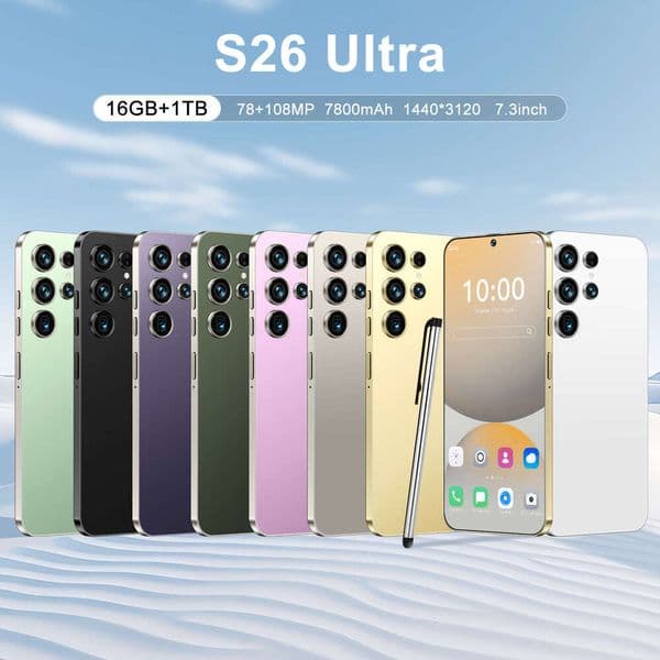 i15 i16 5G Smartphone S26Ultra Brand New Android 16+1T HD 7.3 Large Screen Mobile Phone