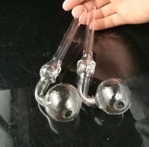 Hookahs Transparent bones long curved potWholesale Glass Bongs Accessories,