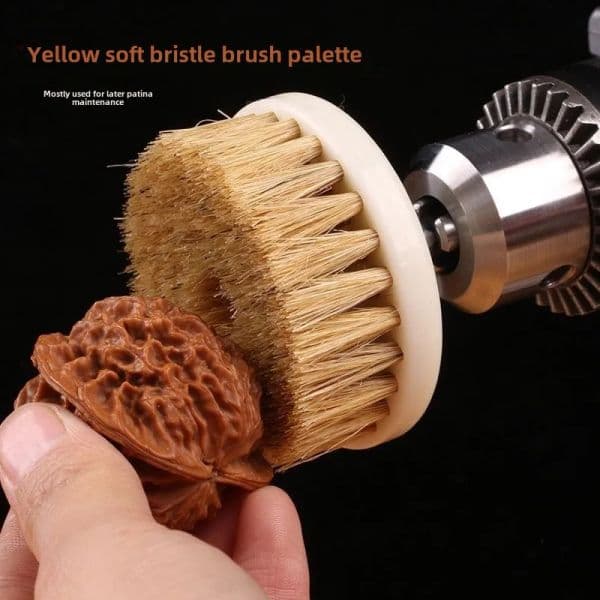60mm Drill Power Disc Brush Bristles Wool for Leather Plastic Wooden Furniture Car Interiors Cleaning Polishing Scrub with Pole