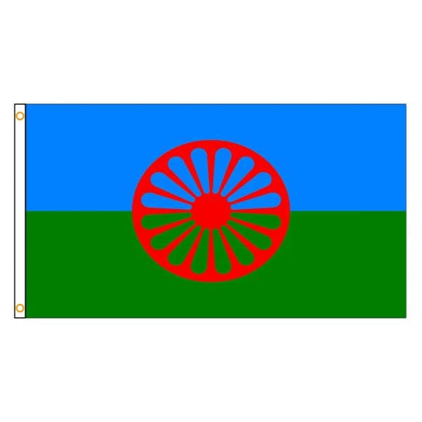 FLAGDOM 90 x150cm Gypsy Romani Peoples Flag Polyester Printed Banner For Decor