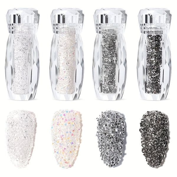 Glitter Caviar Nails Rhinestones Fairy Micro Crystal Beads 3D AB Crystal Nail Art Accessories DIY Design Manicure Decoration