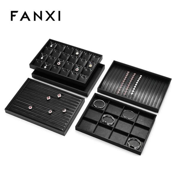 Oirlv Leather Jewelry Display Stackable Exquisite Jewellery Holder Portable Ring Earrings Necklace Jewelry Box Organizer