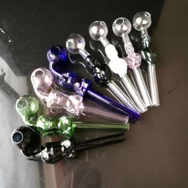 Glass Smoking Pipes Manufacture Hand-blown bongs Mixed Colorful Beauty Braised Pot
