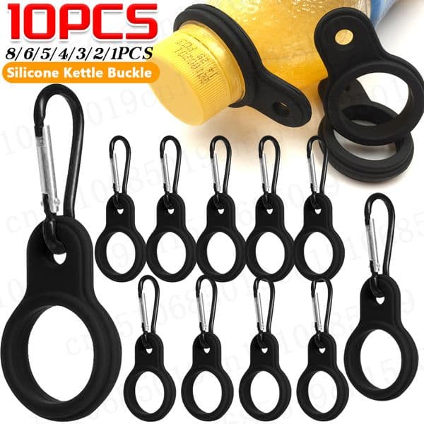10-1PCS Outdoor Kettle Buckle Hook Silicone Water Bottle Holder Carabiner for Camping Travel Outdoor Camping Accessories